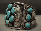 The Biggest And Best Vintage Navajo Clasp Link Turquoise Navajo Native American Jewelry Silver Bracelet-Nativo Arts