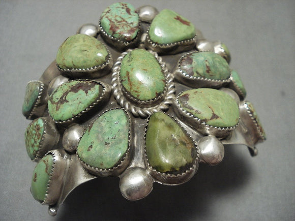 The Biggest And Best Vintage Navajo Gaspeite Native American Jewelry Silver Bracelet-Nativo Arts