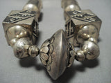 The Biggest Best Vintage Native American Jewelry Navajo Thomas Singer Turquoise Sterling Silver Necklace-Nativo Arts
