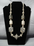 The Biggest Best Vintage Native American Jewelry Navajo Thomas Singer Turquoise Sterling Silver Necklace-Nativo Arts