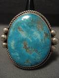 The Biggest Vintage Santo Domingo Turquoise Native American Jewelry Silver Ring We Have Ever Seen!-Nativo Arts