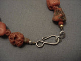 The Chunkiest Vintage Navajo Native American Jewelry jewelry Coral Choker Necklace-Nativo Arts