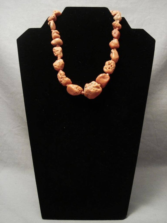 The Chunkiest Vintage Navajo Native American Jewelry jewelry Coral Choker Necklace-Nativo Arts