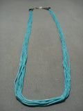 The Finest And Most Intrciate Vintage Navajo 'Turquoise Heishi' Native American Jewelry Silver Necklace-Nativo Arts