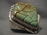 The Largest King's Manassa Turquoise Navajo Native American Jewelry Silver Bracelet-Nativo Arts