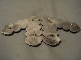 The Most Intricate Vintage Navajo Native American Jewelry Silver Turquoise Collar Tips-Nativo Arts