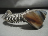 The Most Talented Native American Jewelry Silver Smith Of San Felipe Isaiah Ortiz Agate Native American Jewelry Silver Bracelet-Nativo Arts