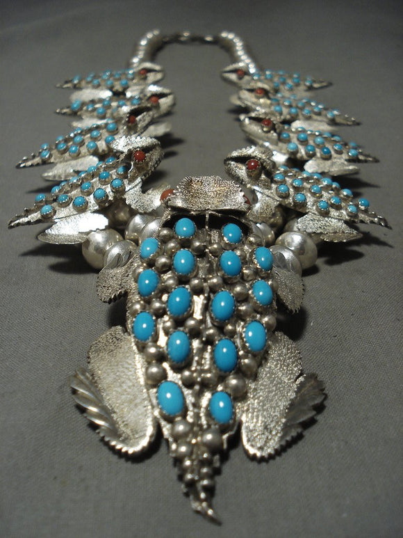 The Most Unique Navajo Turquoise Native American Jewelry Silver Squash Blossom Necklace We've Collected-Nativo Arts