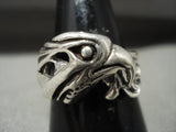 The Most Unique Vintage Navajo Calvin Begay Native American Jewelry Silver Bird Ring Old-Nativo Arts