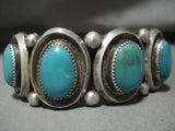 Thick And Heavy 100 Grams Navajo Vintage Royston Turquoise Native American Jewelry Silver Bracelet-Nativo Arts