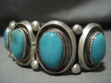 Thick And Heavy 100 Grams Navajo Vintage Royston Turquoise Native American Jewelry Silver Bracelet-Nativo Arts