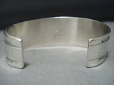 Thick And Heavy!! Vintage Native American Jewelry Navajo Turquoise Sterling Silver Bracelet-Nativo Arts