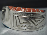 Thick And Heavy!! Vintage Native American Jewelry Navajo Turquoise Sterling Silver Bracelet-Nativo Arts