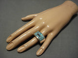 Thick And Heavy!! Vintage Native American Navajo Onyx Cal Martinez Sterling Silver Ring-Nativo Arts