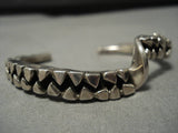 Thick And Heavy!! Vintage Native American Navajo Sterling Silver Naitve American Bracelet Old-Nativo Arts