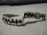 Thick And Heavy!! Vintage Native American Navajo Sterling Silver Naitve American Bracelet Old-Nativo Arts