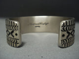 Thick And Heavy!! Vintage Navajo Sterling Native American Jewelry Silver Bracelet-Nativo Arts