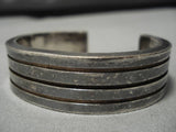 Thick And Heavy!! Vintage Navajo Sterling Silver Native American Bracelet Old-Nativo Arts