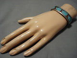 Thick And Heavy!! Vintage Navajo Sterling Silver Native American Bracelet Old-Nativo Arts