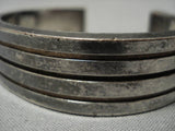 Thick And Heavy!! Vintage Navajo Sterling Silver Native American Bracelet Old-Nativo Arts