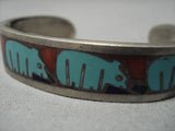 Thick And Heavy!! Vintage Navajo Sterling Silver Native American Bracelet Old-Nativo Arts