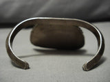 Thick And Interesting!! Vintage Native American Navajo Turquoise Sterling Silver Inlay Bracelet-Nativo Arts