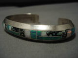 Thick And Sturdy!! Native American Navajo Tortoise Turquoise Sterling Silver Bracelet-Nativo Arts