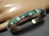 Thick And Sturdy!! Native American Navajo Tortoise Turquoise Sterling Silver Bracelet-Nativo Arts