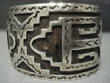 Thick And Wide!! Vintage Navajo Sterling Native American Jewelry Silver Bracelet-Nativo Arts