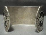 Thick And Wide!! Vintage Navajo Sterling Native American Jewelry Silver Bracelet-Nativo Arts