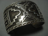 Thick And Wide!! Vintage Navajo Sterling Native American Jewelry Silver Bracelet-Nativo Arts