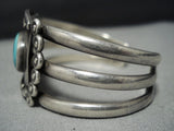 Thick Earlier Vintage Native American Jewelry Navajo Royston Turquoise Sterling Silver Bracelet Cuff Old-Nativo Arts