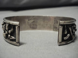 Thick Heavier Vintage Native American Zuni Lateyice Royston Turquoise Sterling Silver Bracelet-Nativo Arts