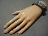 Thick Heavier Vintage Native American Zuni Lateyice Royston Turquoise Sterling Silver Bracelet-Nativo Arts