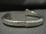 Thick Heavy Gauge Coil Vintage Navajo Native American Jewelry Silver Bracelet Old-Nativo Arts