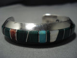 Thick Heavy Important Vintage Native American Jewelry Navajo Turquoise Sterling Silver Cuff Bracelet-Nativo Arts