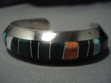 Thick Heavy Important Vintage Native American Jewelry Navajo Turquoise Sterling Silver Cuff Bracelet-Nativo Arts