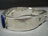 Thick Heavy!! Vintage Native American Jewelry Navajo Turquoise Sugulite Sterling Silver Clasp Bracelet-Nativo Arts