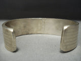 Thick & Heavy Vintage Navajo Nevada Turquoise Sterling Silver Bracelet Old-Nativo Arts