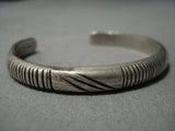 Thick Sturdy!! Vintage Native American Navajo Sterling Silver Hand Wrought Bracelet Old Cuff-Nativo Arts