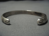 Thick Sturdy!! Vintage Native American Navajo Sterling Silver Hand Wrought Bracelet Old Cuff-Nativo Arts