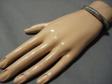 Thick Sturdy!! Vintage Native American Navajo Sterling Silver Hand Wrought Bracelet Old Cuff-Nativo Arts