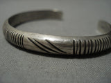 Thick Sturdy!! Vintage Native American Navajo Sterling Silver Hand Wrought Bracelet Old Cuff-Nativo Arts