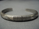 Thick Sturdy!! Vintage Native American Navajo Sterling Silver Hand Wrought Bracelet Old Cuff-Nativo Arts