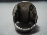 Thick!! Vintage Native American Jewelry Navajo Sky Blue Turquoise Sterling Silver Ring Old-Nativo Arts