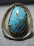 Thick!! Vintage Native American Jewelry Navajo Sky Blue Turquoise Sterling Silver Ring Old-Nativo Arts