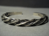 Thick! Vintage Navajo Hand Twisted Native American Jewelry Silver Bracelet-Nativo Arts