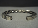 Thick! Vintage Navajo Hand Twisted Native American Jewelry Silver Bracelet-Nativo Arts