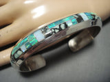 Thicker And Heavy!! Vintage Native American Jewelry Navajo Turquoise Opal Sterling Silver Cuff Bracelet-Nativo Arts