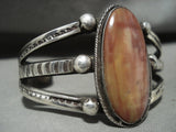 Thicker Vintage Ingot Native American Jewelry Silver Navajo Petrified Wood Native American Jewelry Silver Bracelet-Nativo Arts